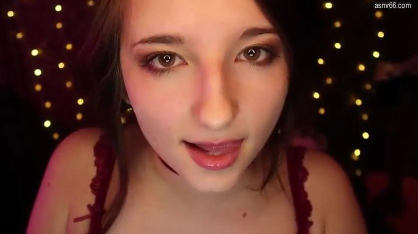 AftynRose asmr 红色内衣舔镜头